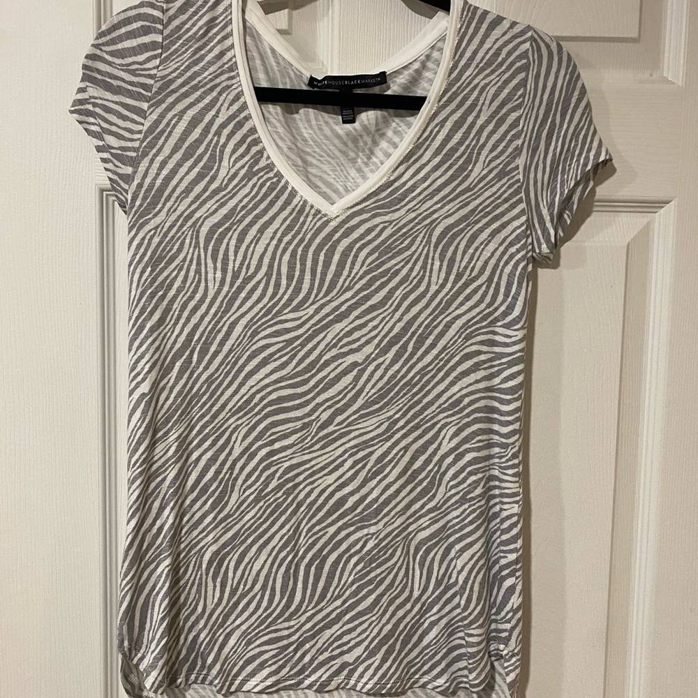 White House Black Market V Neck Top